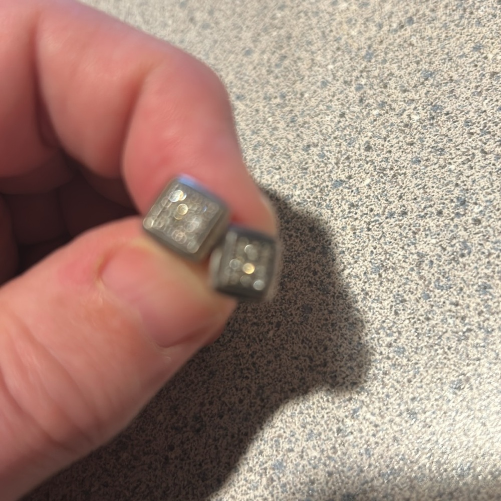 Silver Square Stud Earrings